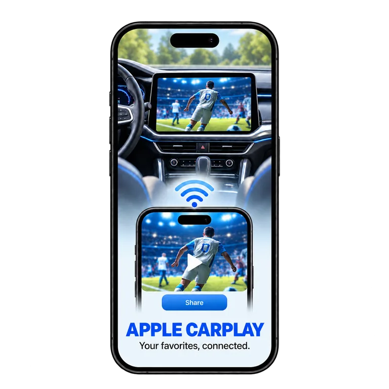 شاشة APTV Apple CarPlay مع إمكانية مشاركة الفيديو من جهاز iPhone